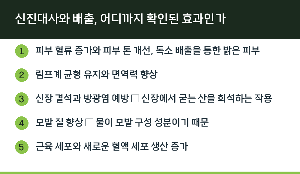 신진대사와 배출, 어디까지 확인된 효과인가