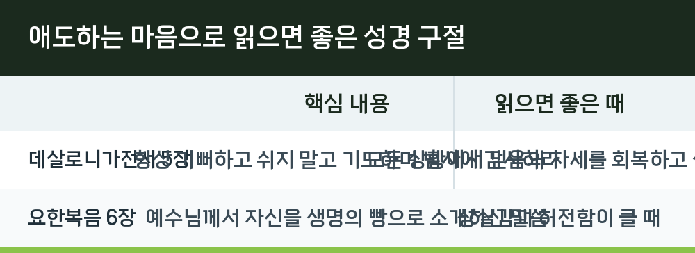 애도하는 마음으로 읽으면 좋은 성경 구절