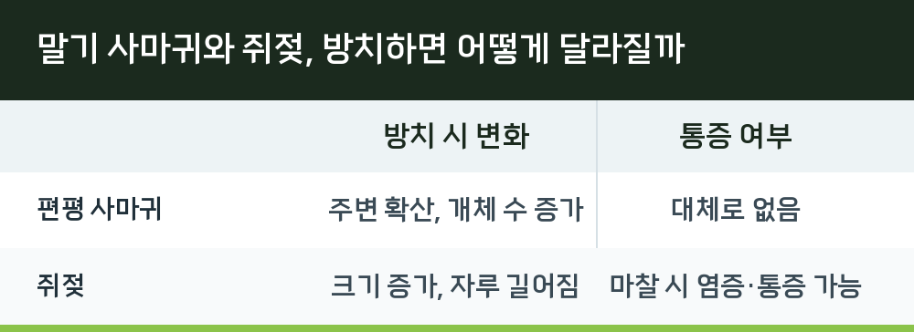 말기 사마귀와 쥐젖, 방치하면 어떻게 달라질까