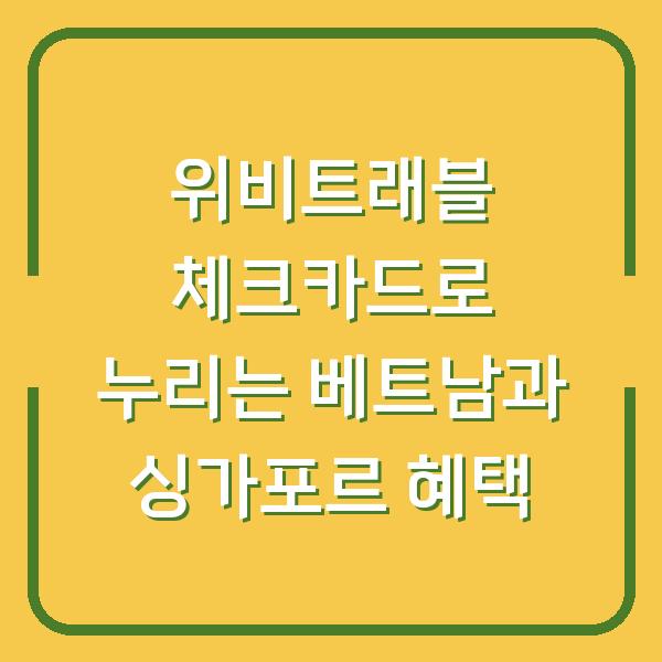 위비트래블 체크카드로 누리는 베트남과 싱가포르 혜택