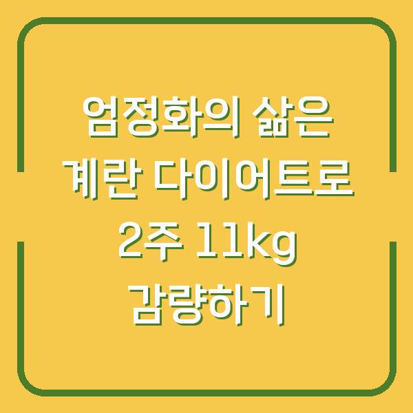 엄정화의 삶은 계란 다이어트로 2주 11kg 감량하기