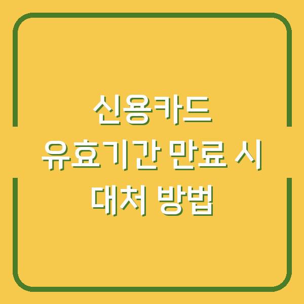 신용카드 유효기간 만료 시 대처 방법
