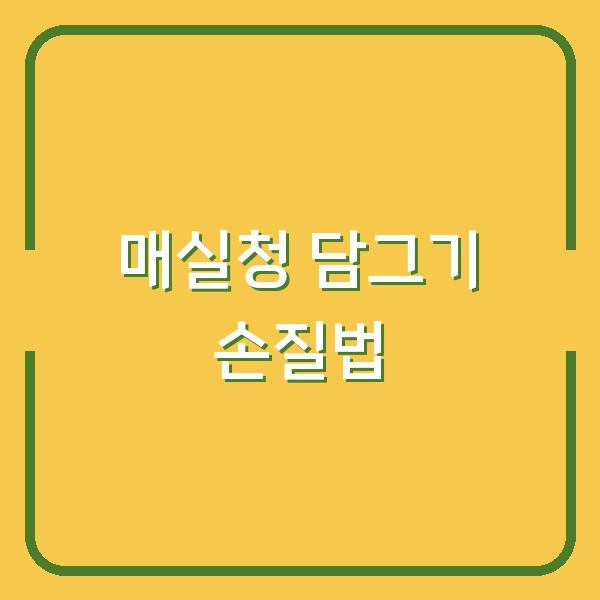 매실청 담그기 손질법