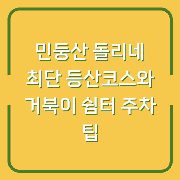 민둥산 돌리네 최단 등산코스와 거북이 쉼터 주차 팁