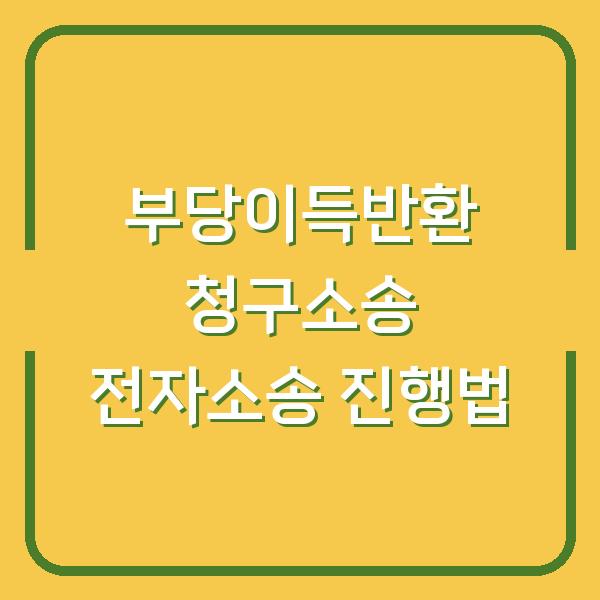 부당이득반환 청구소송 전자소송 진행법