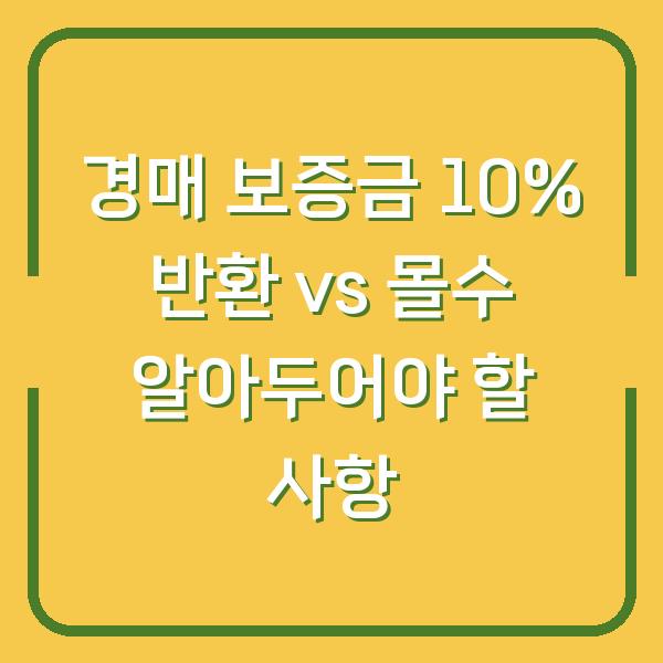 경매 보증금 10% 반환 vs 몰수 알아두어야 할 사항