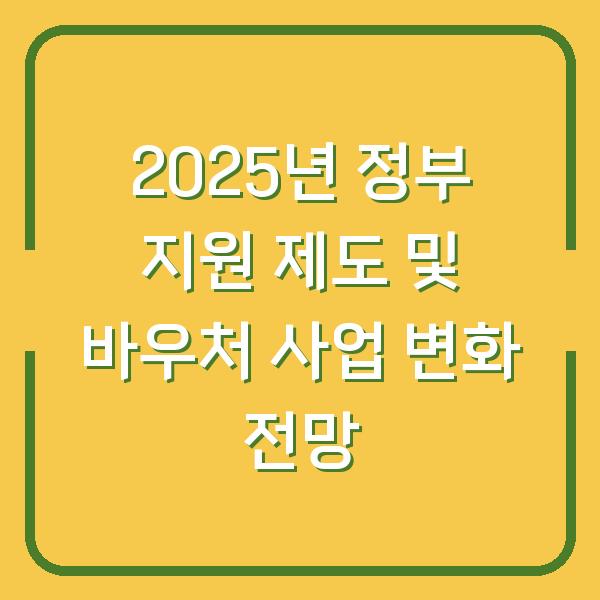 2025년 정부 지원 제도 및 바우처 사업 변화 전망