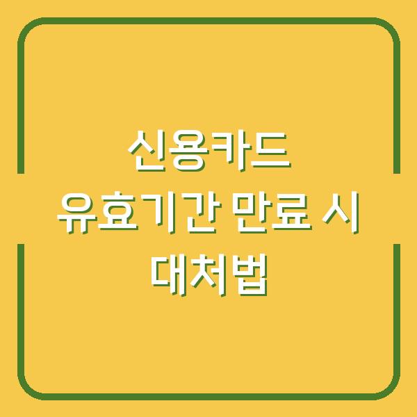 신용카드 유효기간 만료 시 대처법