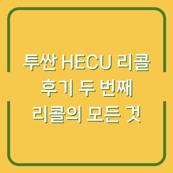 투싼 HECU 리콜 후기 두 번째 리콜의 모든 것