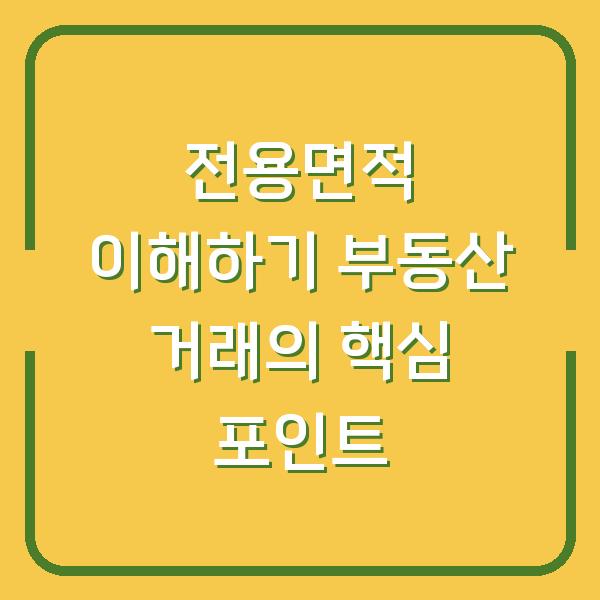 전용면적 이해하기 부동산 거래의 핵심 포인트