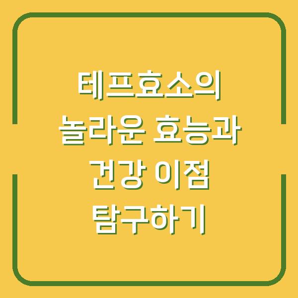 테프효소의 놀라운 효능과 건강 이점 탐구하기