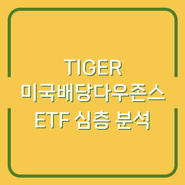 TIGER 미국배당다우존스 ETF 심층 분석