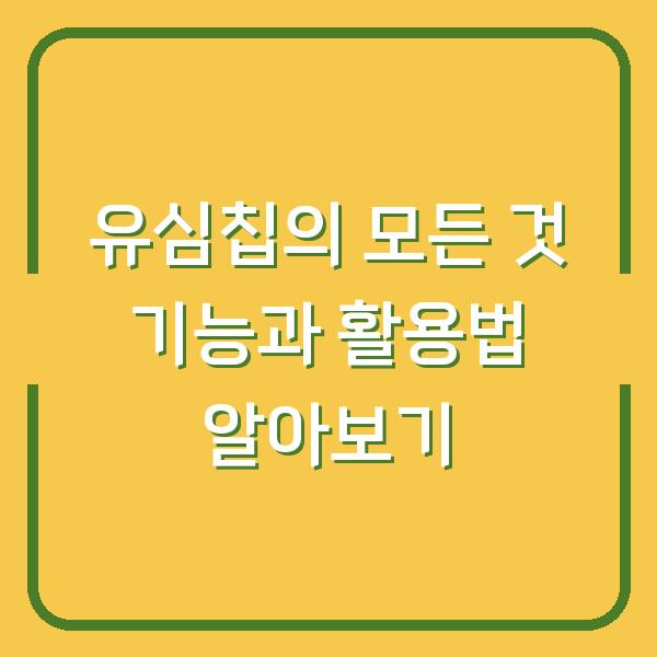 유심칩의 모든 것 기능과 활용법 알아보기