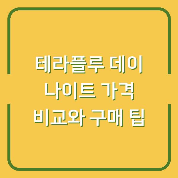 테라플루 데이 나이트 가격 비교와 구매 팁
