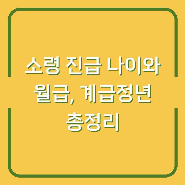 소령 진급 나이와 월급, 계급정년 총정리