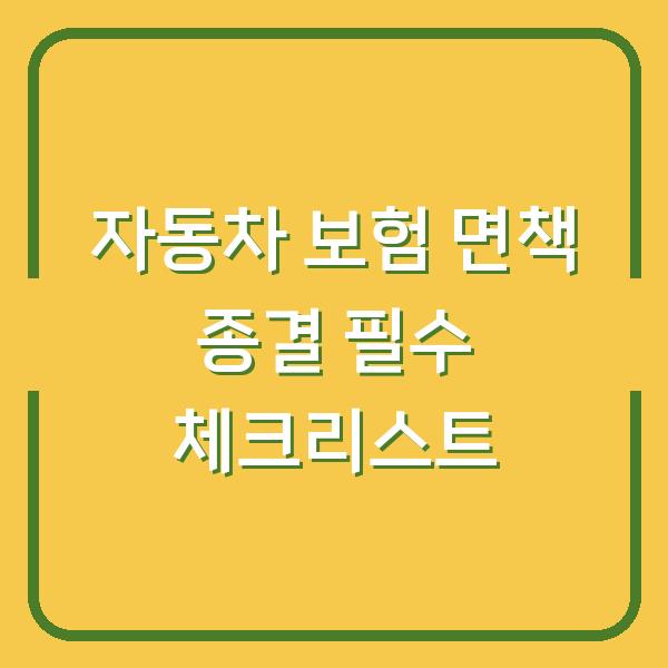 자동차 보험 면책 종결 필수 체크리스트