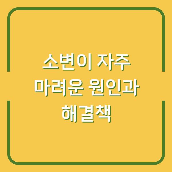 소변이 자주 마려운 원인과 해결책