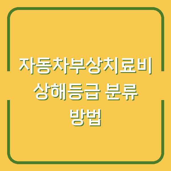 자동차부상치료비 상해등급 분류 방법