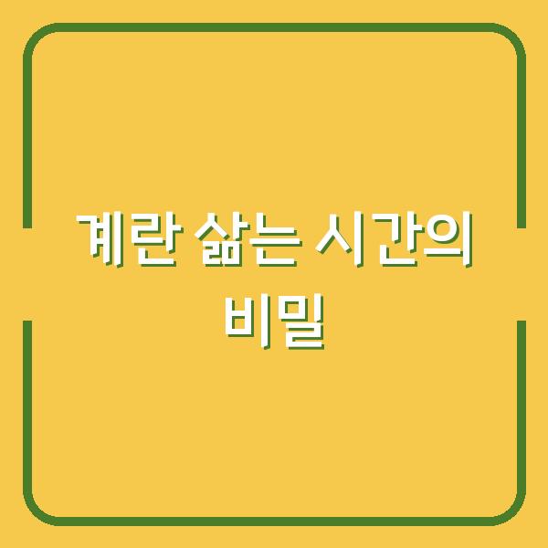 계란 삶는 시간의 비밀