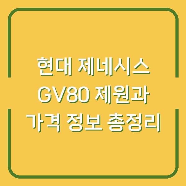 현대 제네시스 GV80 제원과 가격 정보 총정리