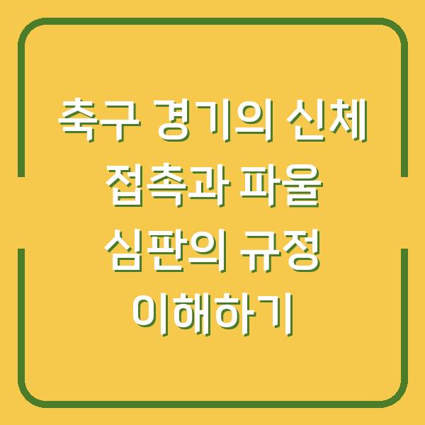 축구 경기의 신체 접촉과 파울 심판의 규정 이해하기