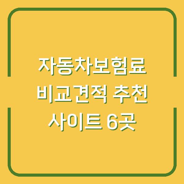 자동차보험료 비교견적 추천 사이트 6곳