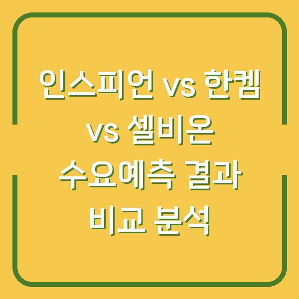 인스피언 vs 한켐 vs 셀비온 수요예측 결과 비교 분석