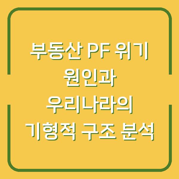 부동산 PF 위기 원인과 우리나라의 기형적 구조 분석