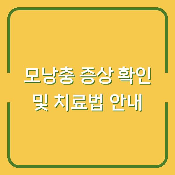 모낭충 증상 확인 및 치료법 안내