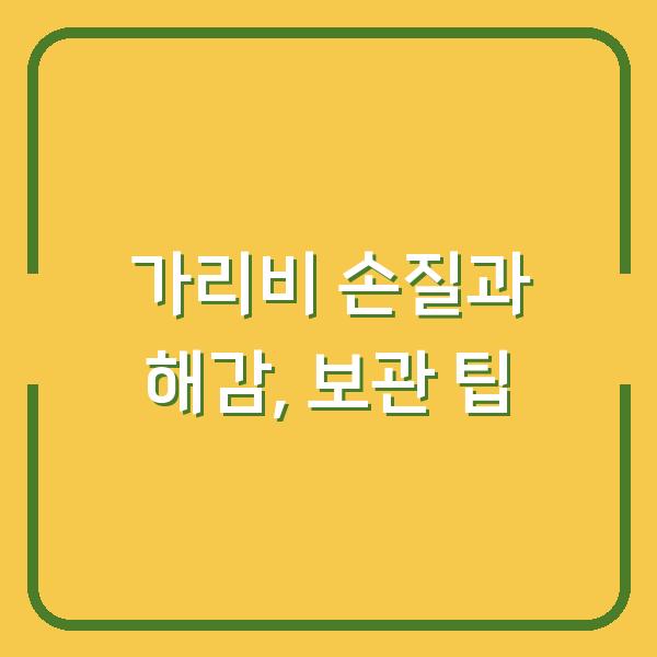 가리비 손질과 해감, 보관 팁