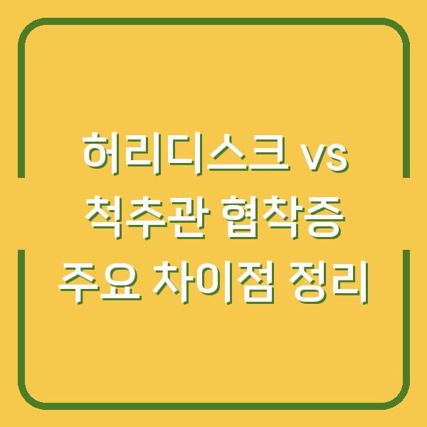 허리디스크 vs 척추관 협착증 주요 차이점 정리