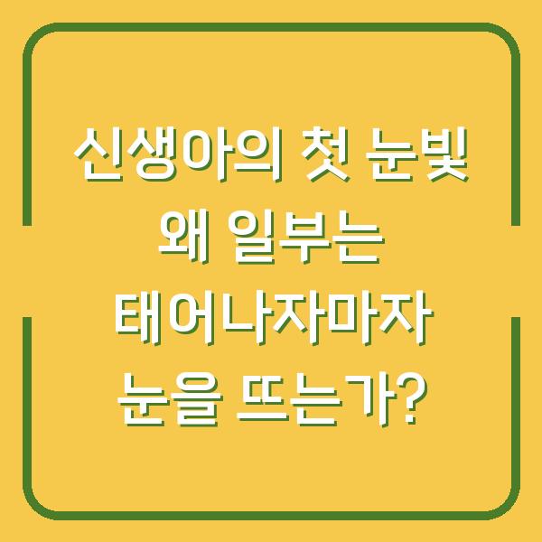 신생아의 첫 눈빛 왜 일부는 태어나자마자 눈을 뜨는가?