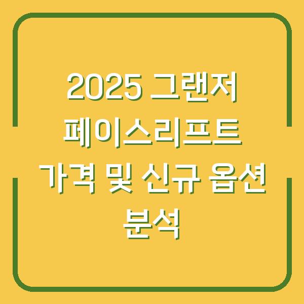 2025 그랜저 페이스리프트 가격 및 신규 옵션 분석