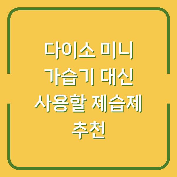 다이소 미니 가습기 대신 사용할 제습제 추천
