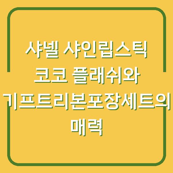 샤넬 샤인립스틱 코코 플래쉬와 기프트리본포장세트의 매력