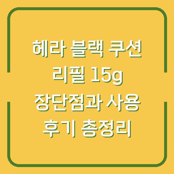 헤라 블랙 쿠션 리필 15g 장단점과 사용 후기 총정리