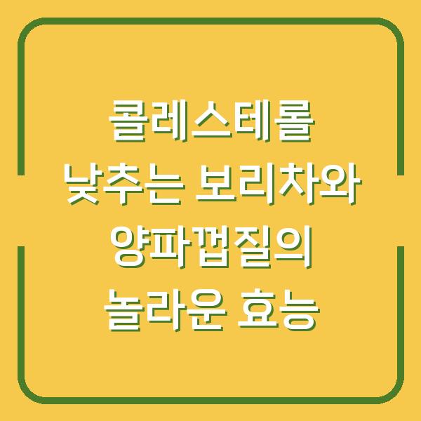콜레스테롤 낮추는 보리차와 양파껍질의 놀라운 효능