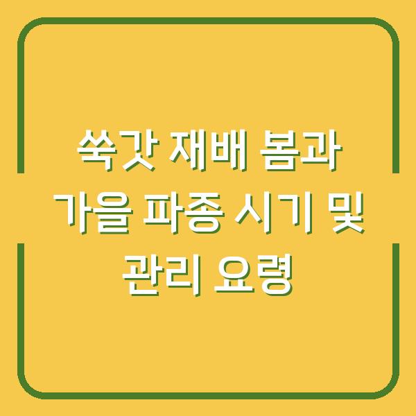 쑥갓 재배 봄과 가을 파종 시기 및 관리 요령