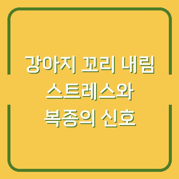 강아지 꼬리 내림 스트레스와 복종의 신호
