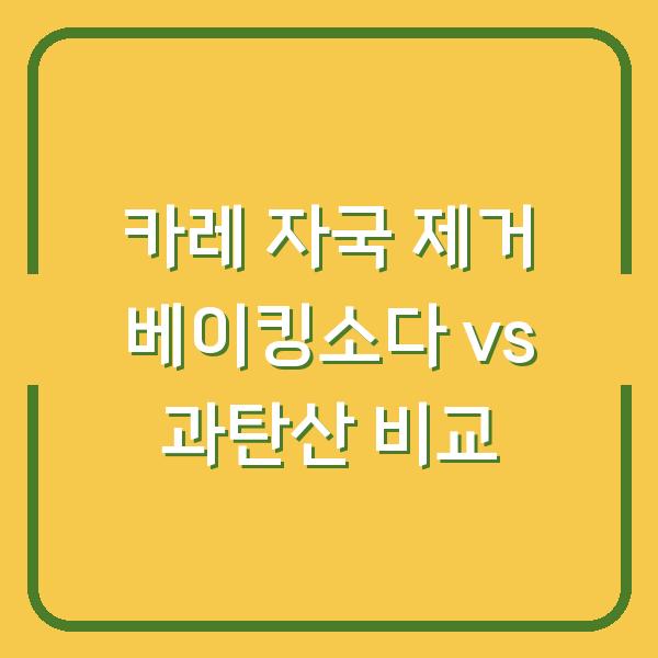 카레 자국 제거 베이킹소다 vs 과탄산 비교