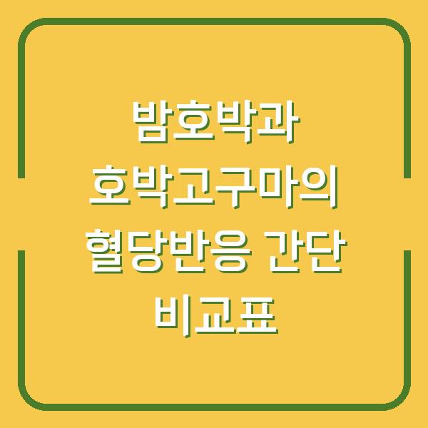 밤호박과 호박고구마의 혈당반응 간단 비교표