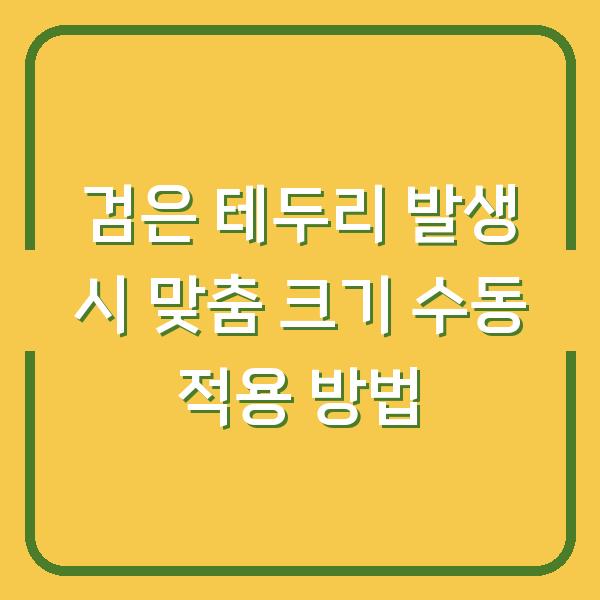 검은 테두리 발생 시 맞춤 크기 수동 적용 방법