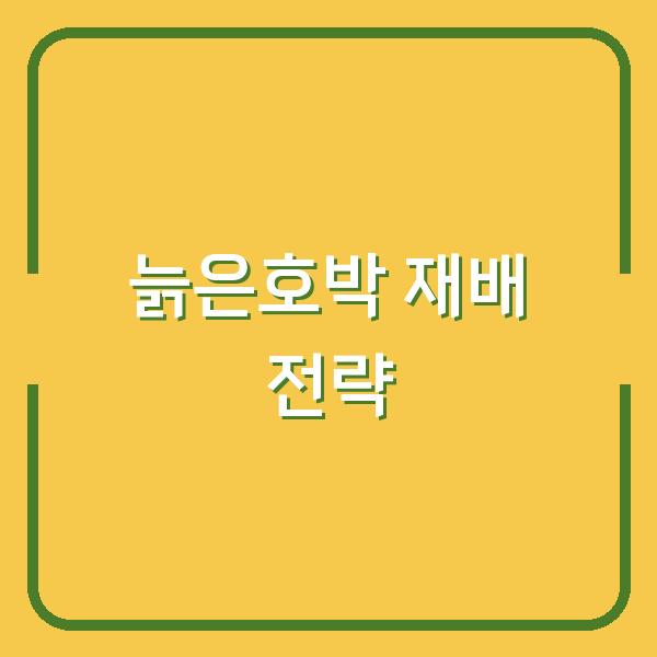 늙은호박 심는 시기부터 수확·보관까지, 실패 없는 재배 전략 공개