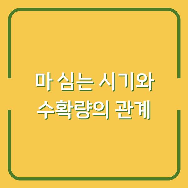 마 심는 시기 늦추면 수확량 반토막? 재배법 3가지만 바꿔보세요