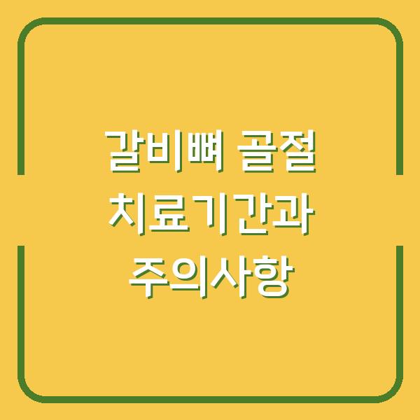 갈비뼈 골절, 치료기간은 증상과 방법에 따라 다릅니다 – 회복 중 꼭 지켜야 할 주의사항