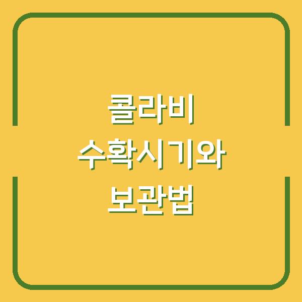콜라비 지금 수확 안 하면 질겨져요 – 보관법부터 맛있게 먹는 법까지