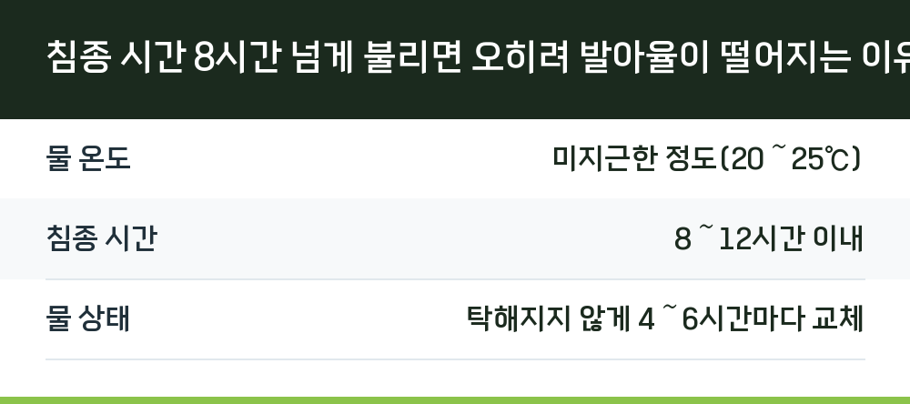 침종 시간 8시간 넘게 불리면 오히려 발아율이 떨어지는 이유