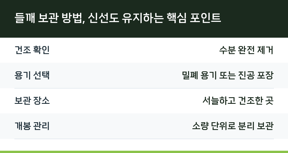 들깨 보관 방법, 신선도 유지하는 핵심 포인트
